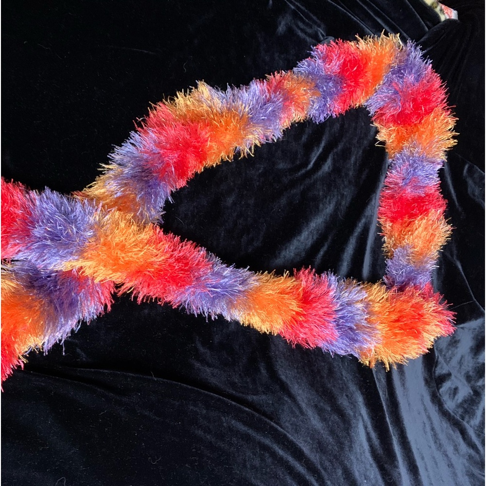 Multicolor fuzzy fashion scarf